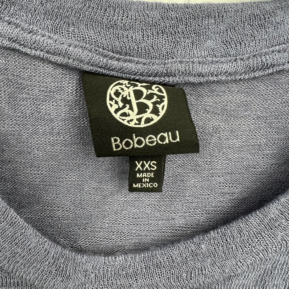 Bobeau Women's Blue Short Sleeve Twist Front Crewneck T-Shirt Size XXS - Picture 2 of 4